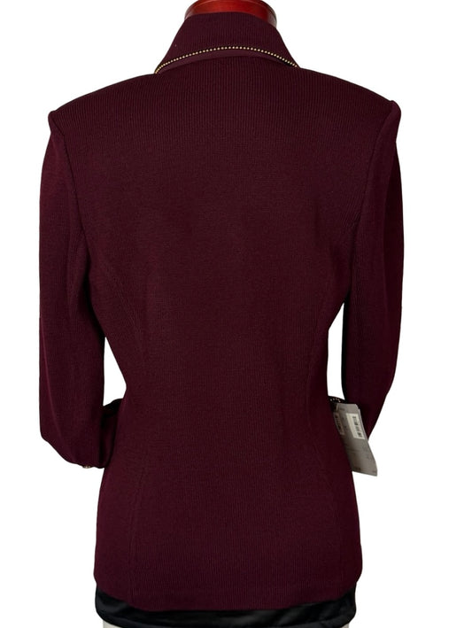 ST JOHN COLLECTION BORDEAUX WITH GOLD ACCENTS BLAZER