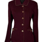 ST JOHN COLLECTION BORDEAUX WITH GOLD ACCENTS BLAZER