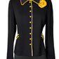 ST JOHN COLLECTION BLACK WITH YELLOW TOPAZ TRIM BLAZER NWT