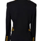 ST JOHN COLLECTION BLACK WITH YELLOW TOPAZ TRIM BLAZER NWT