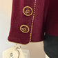ST JOHN COLLECTION BORDEAUX WITH GOLD ACCENTS BLAZER