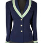ST JOHN NAVY AND MINT BLAZER