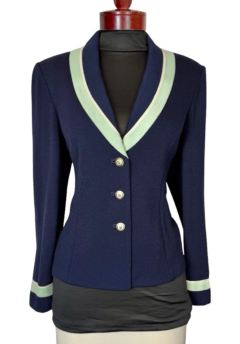ST JOHN NAVY AND MINT BLAZER