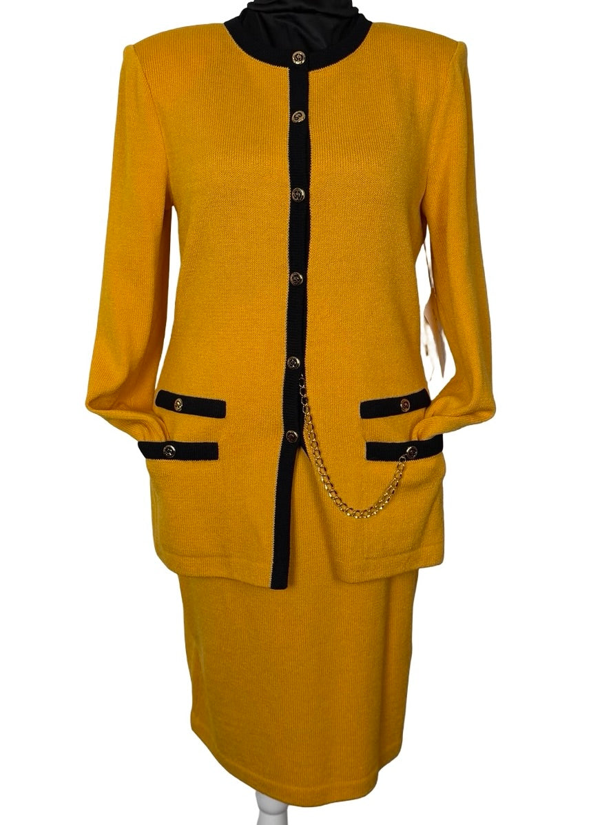 ST JOHN COLLECTION YELLOW SKIRT SUIT NWT