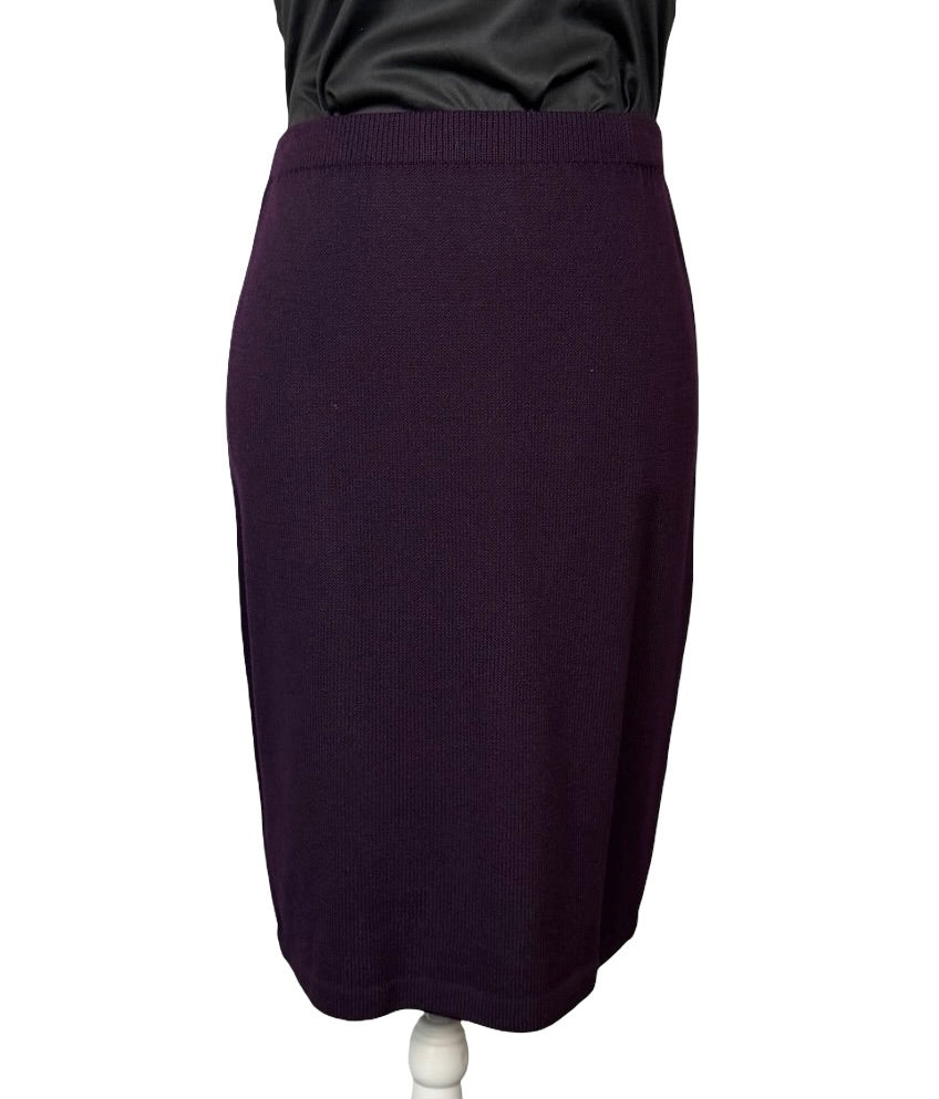 ST JOHN COLLECTION DARK PURPLE SKIRT SUIT