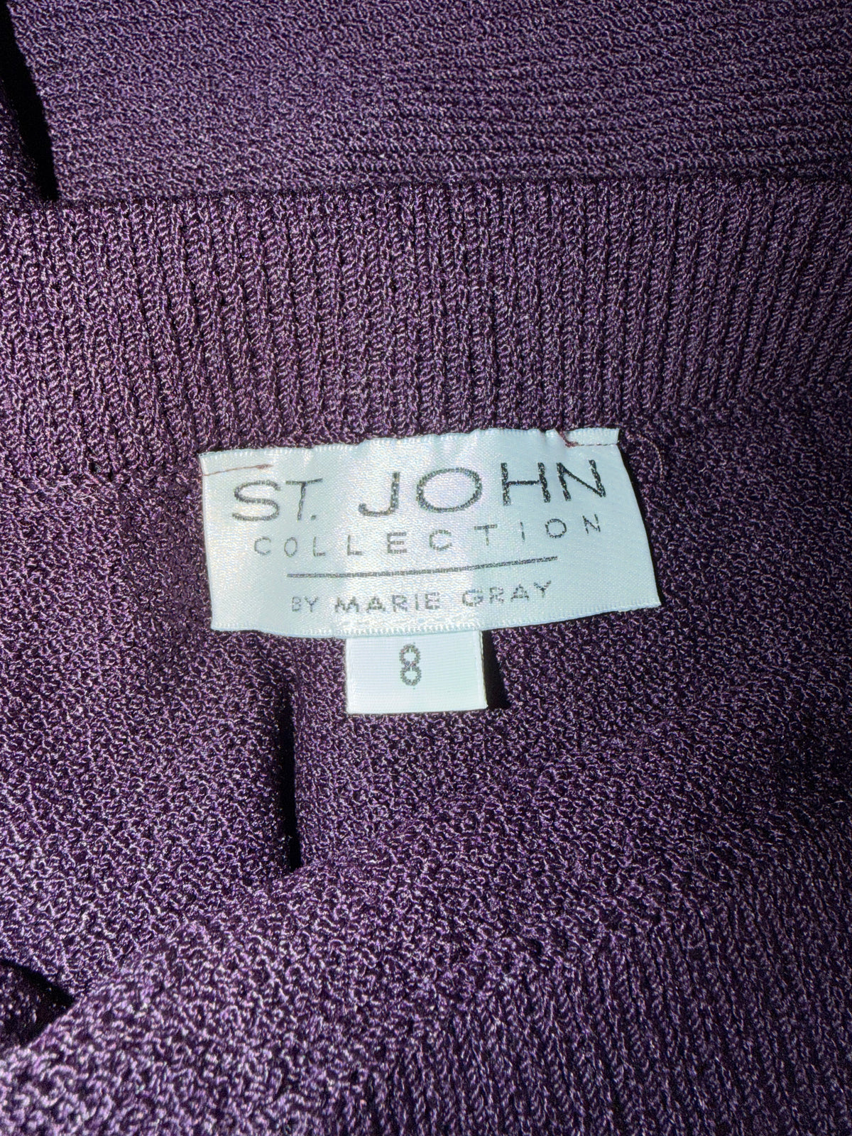 ST JOHN COLLECTION DARK PURPLE SKIRT SUIT
