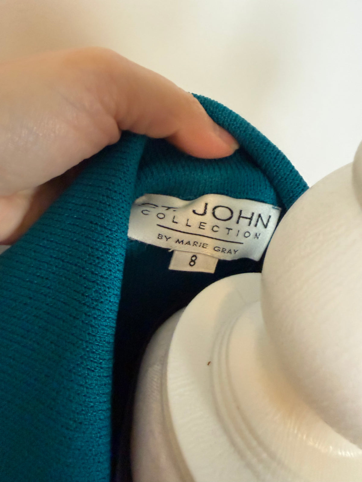 ST JOHN TEAL SKIRT SUIT