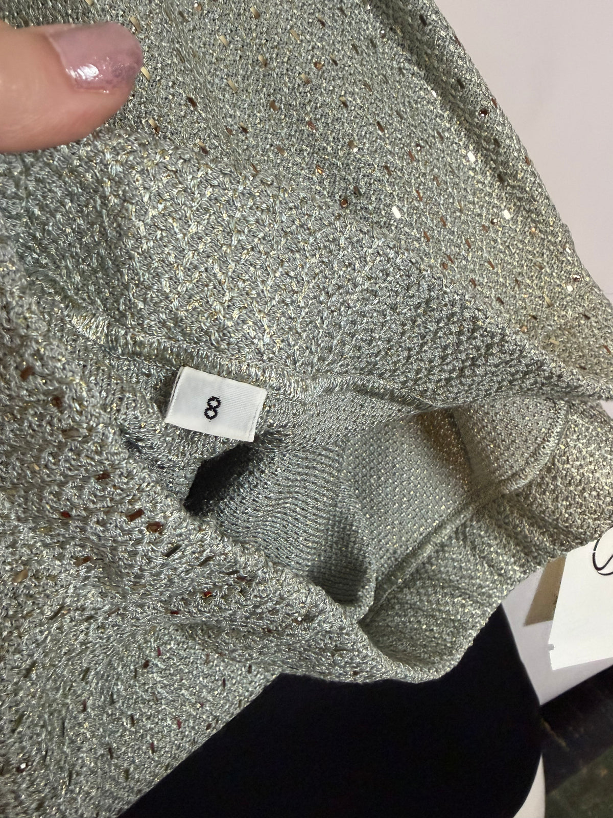 ST JOHN EVENING CELADON LIGHT GREEN SKIRT SUIT PAILLETTES NWT