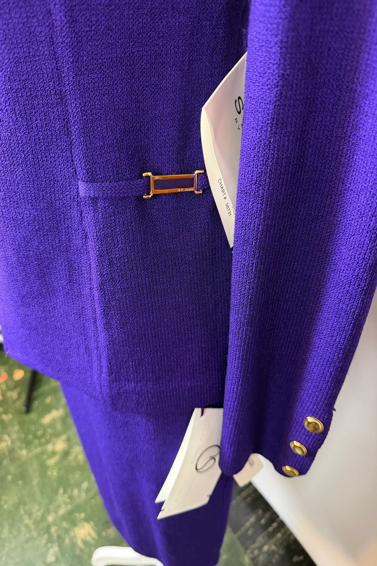 ST JOHN COLLECTION CONCORD PURPLE SKIRT SUIT NWT