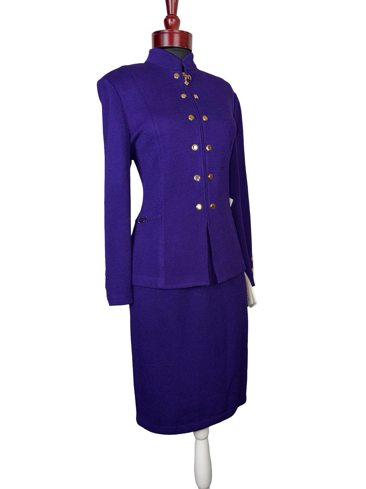 ST JOHN COLLECTION CONCORD PURPLE SKIRT SUIT NWT