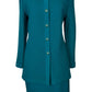 ST JOHN COLLECTION TEAL SKIRT SUIT