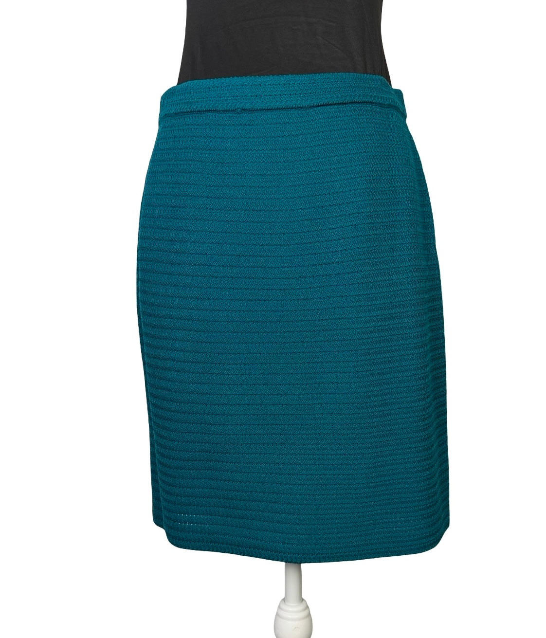 ST JOHN COLLECTION TEAL SKIRT SUIT