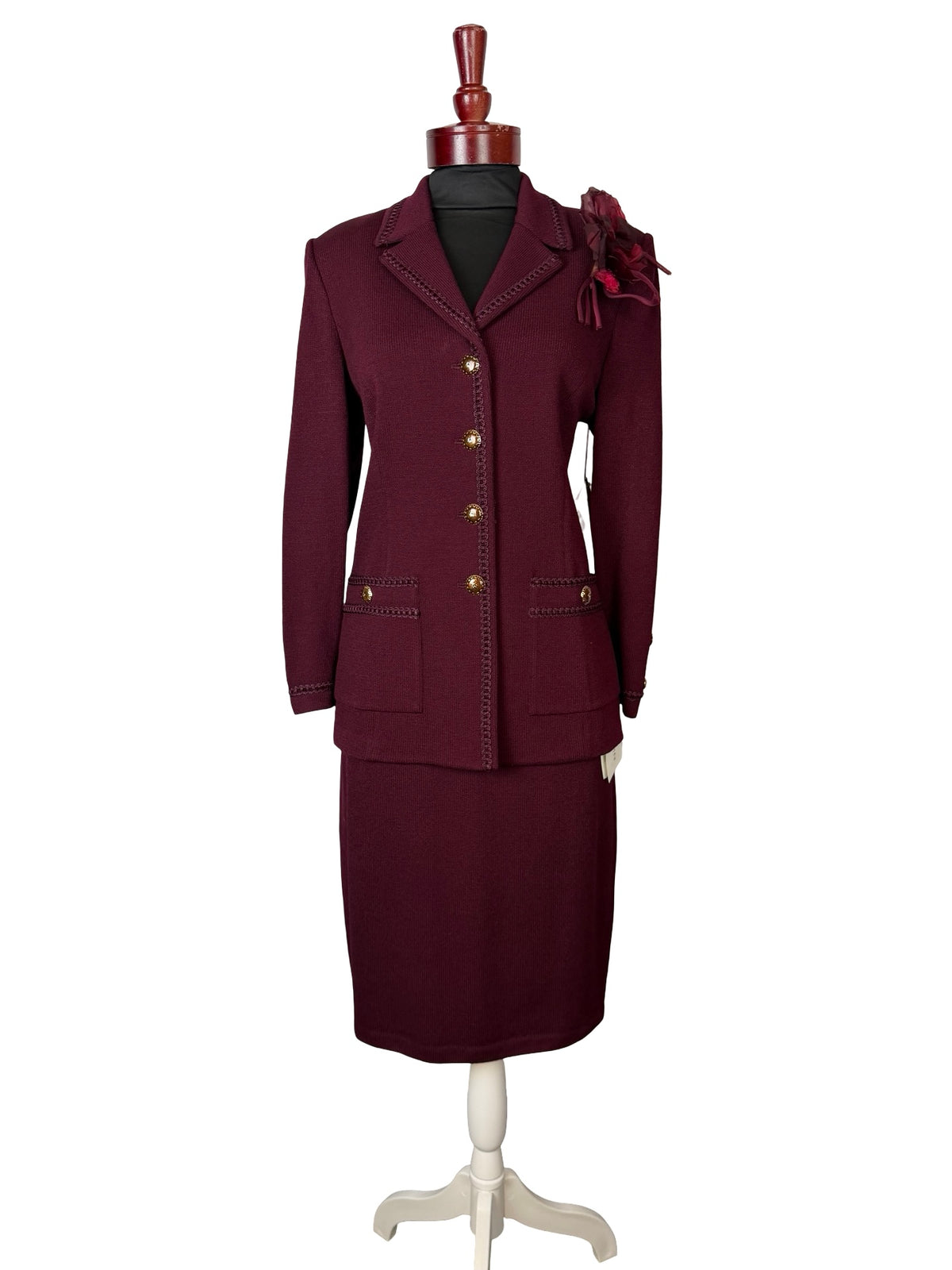 ST JOHN COLLECTION CABERNET SKIRT SUIT