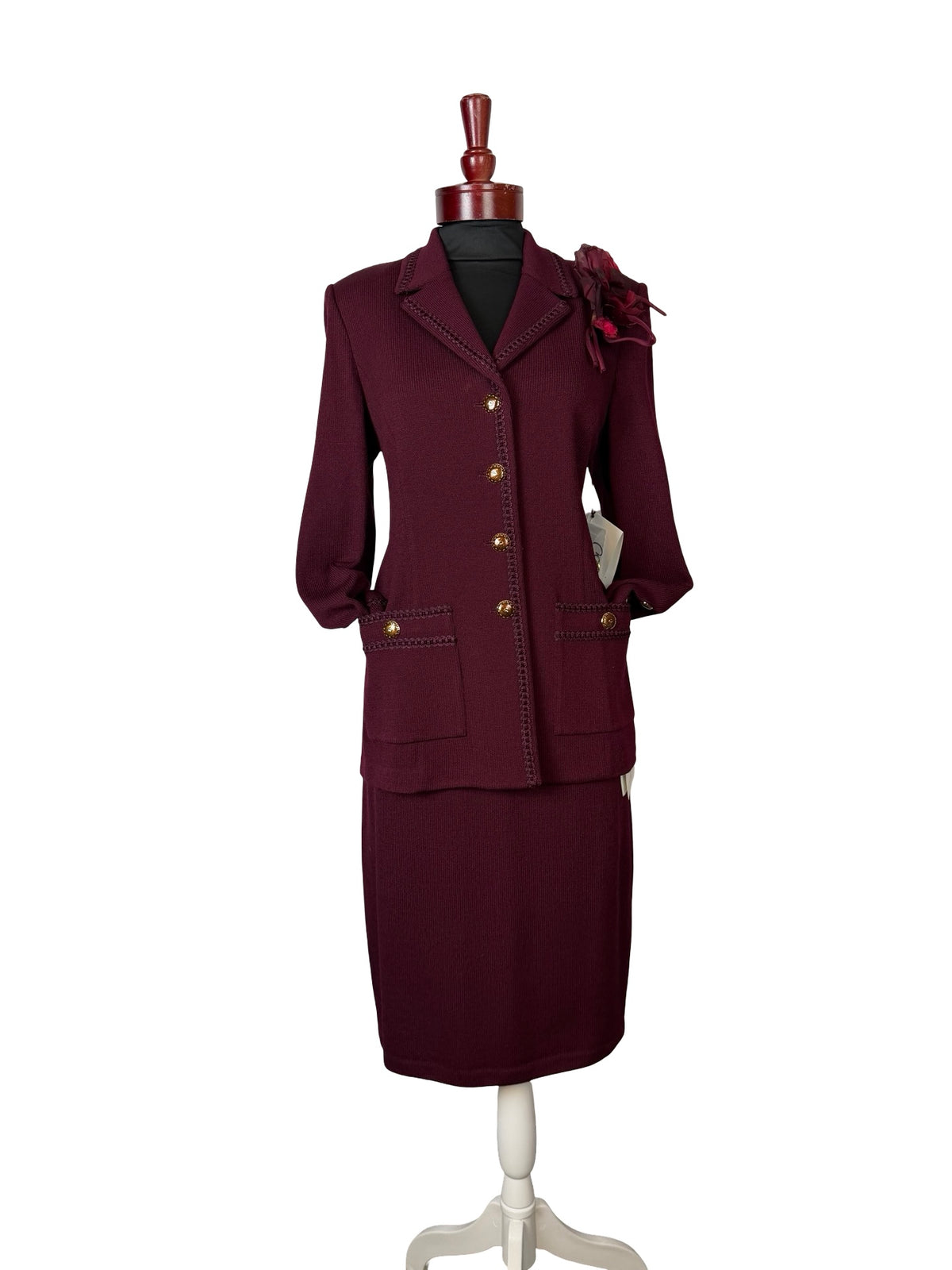 ST JOHN COLLECTION CABERNET SKIRT SUIT