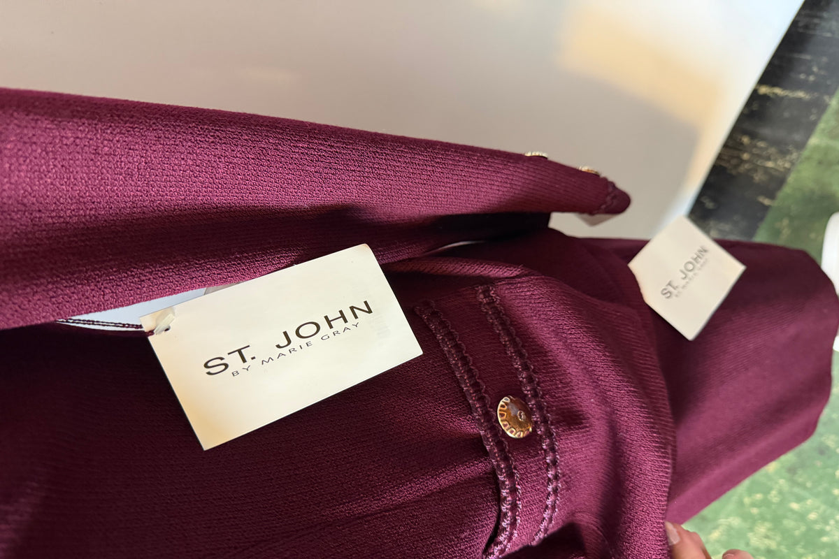 ST JOHN COLLECTION CABERNET SKIRT SUIT
