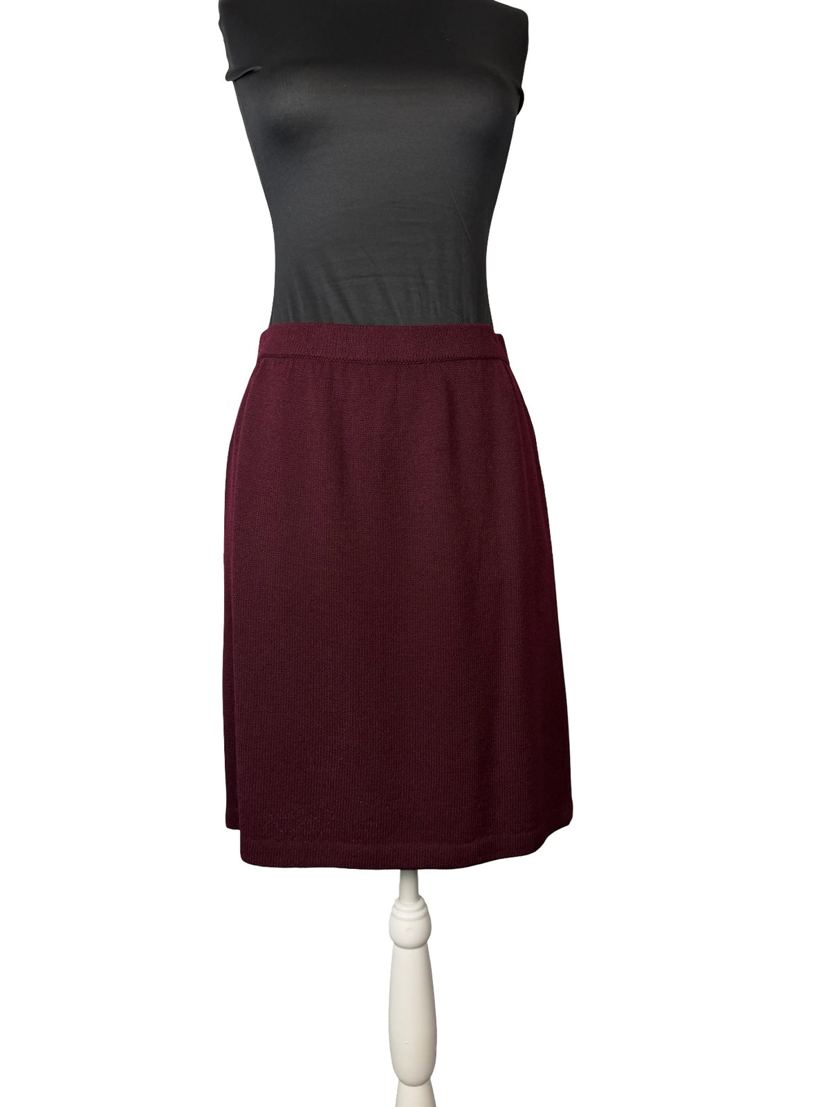 ST JOHN COLLECTION MAROON SKIRT SUIT