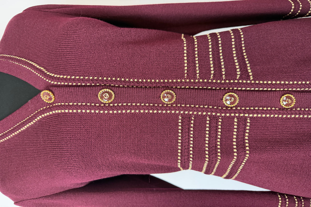 ST JOHN COLLECTION MAROON SKIRT SUIT