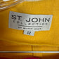 ST JOHN COLOR BLOCK SHORT SLEEVE SKIRT SUIT