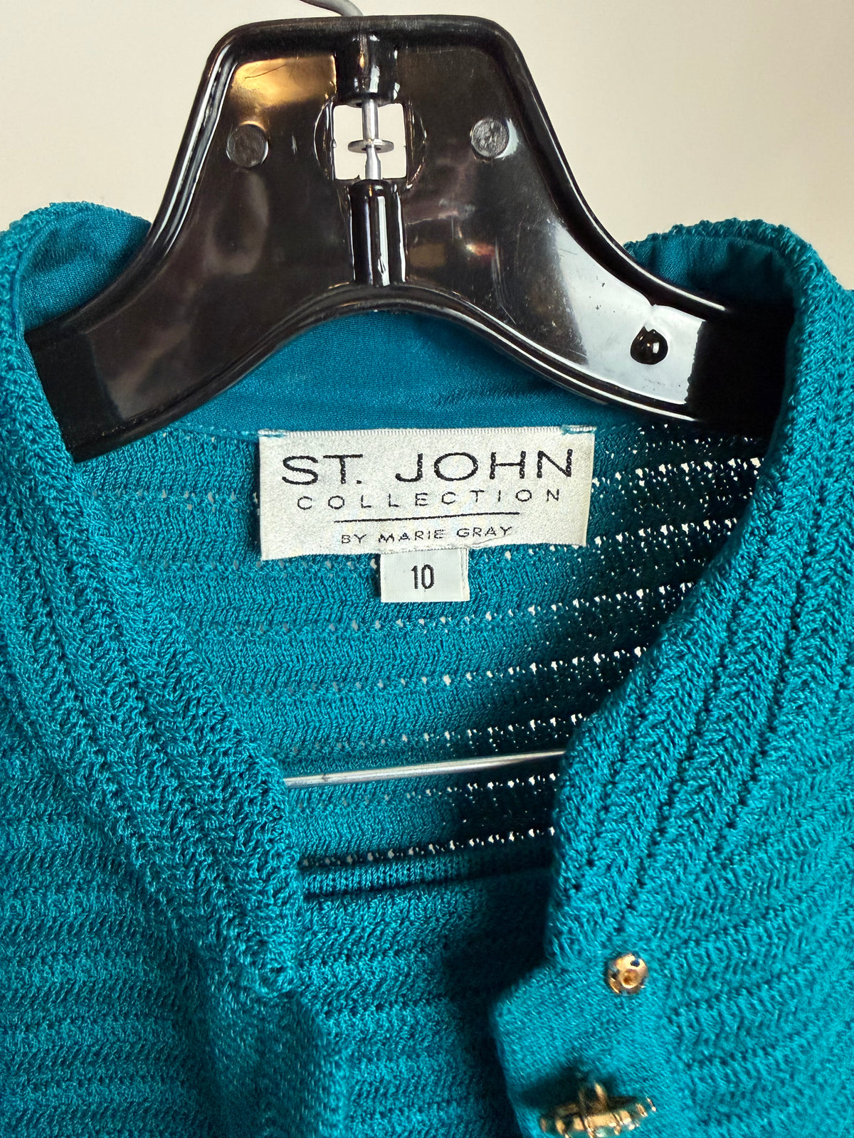 ST JOHN COLLECTION TEAL SKIRT SUIT