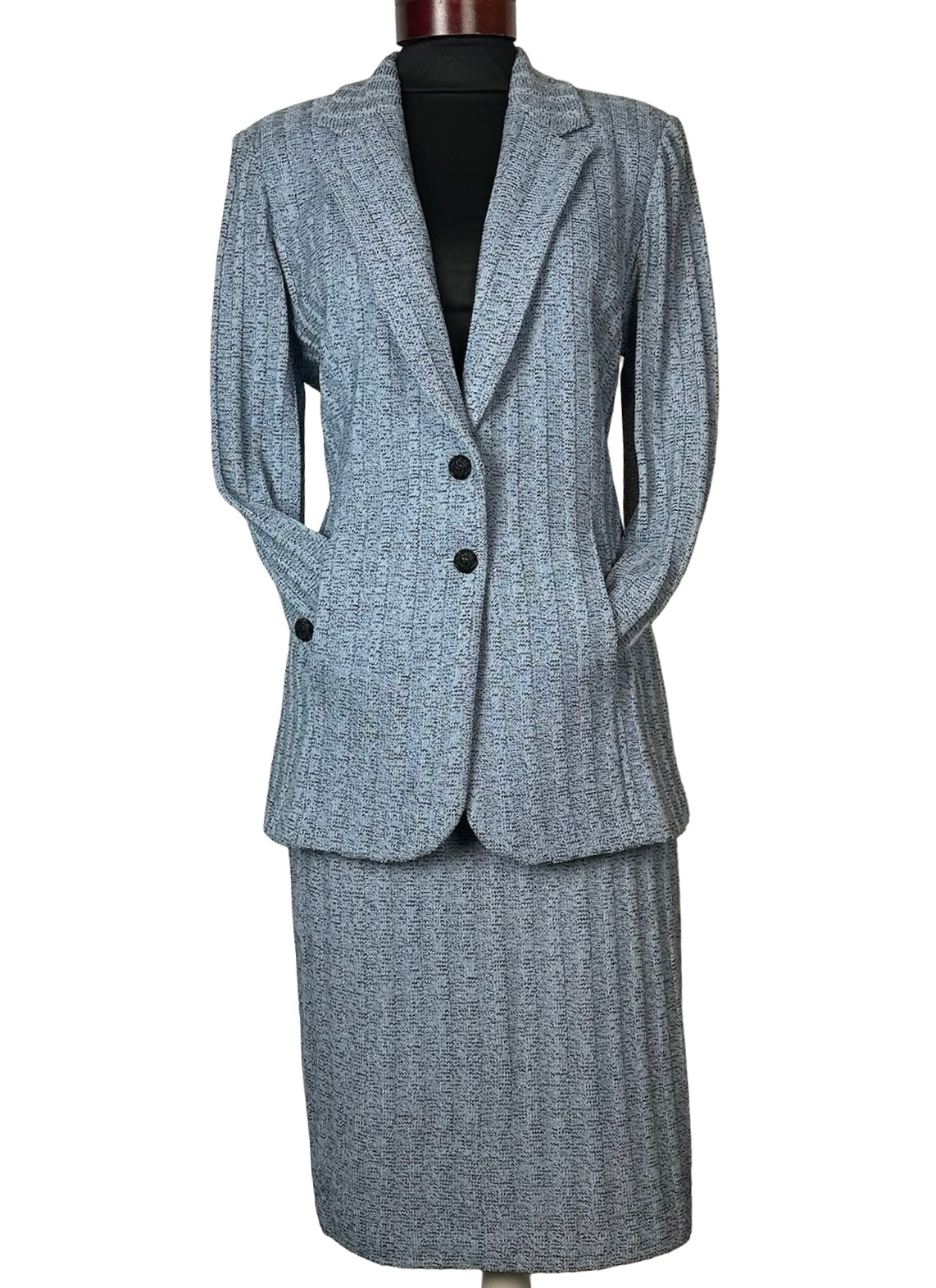 ST JOHN COLLECTION FRENCH BLUE SKIRT SUIT