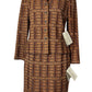 ST JOHN SPICE BROWN TWEED SKIRT SUIT