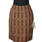 ST JOHN SPICE BROWN TWEED SKIRT SUIT