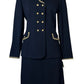 ST JOHN NAVY WITH GOLD TRIM SKIRT SUIT