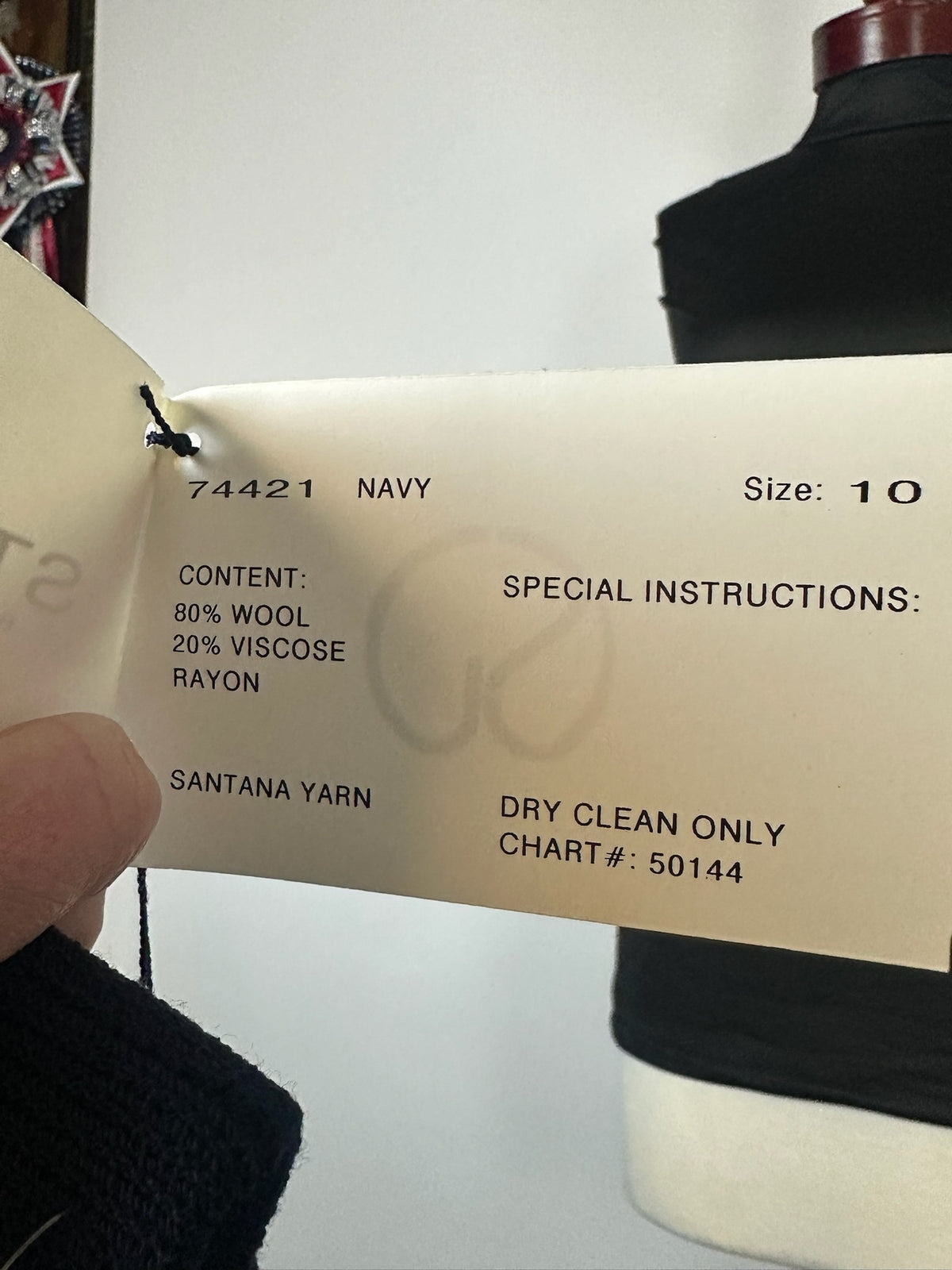 ST JOHN NAVY WITH GOLD TRIM SKIRT SUIT