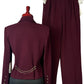 ST JOHNS BURGUNDY PANTS SUIT