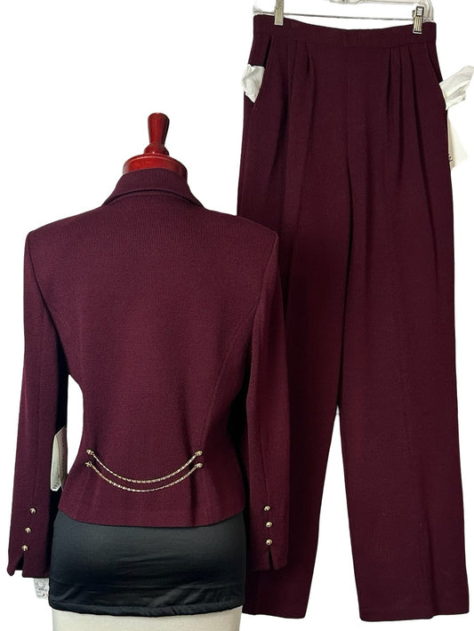 ST JOHNS BURGUNDY PANTS SUIT
