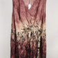 COLDWATER CREEK UMBRE WINE/BLK DRESS SZ 22