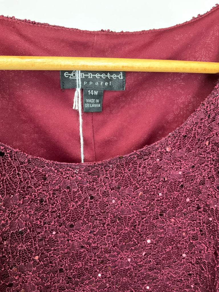 CONNECTED APPAREL BURGUNDY DRESS SZ 14W CONNECTED APPAREL BURGUNDY DRESS SZ 14W