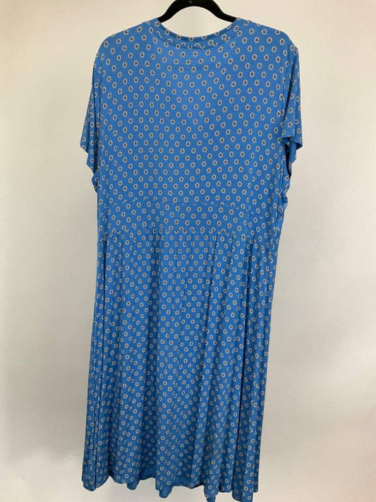 LL BEAN BLUE FLORAL DRESS SIZ 2X