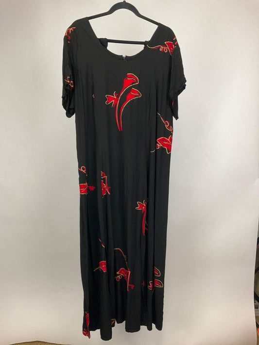 TROPICAL TANTRUM BLACK AND RED DRESS SZ 2X